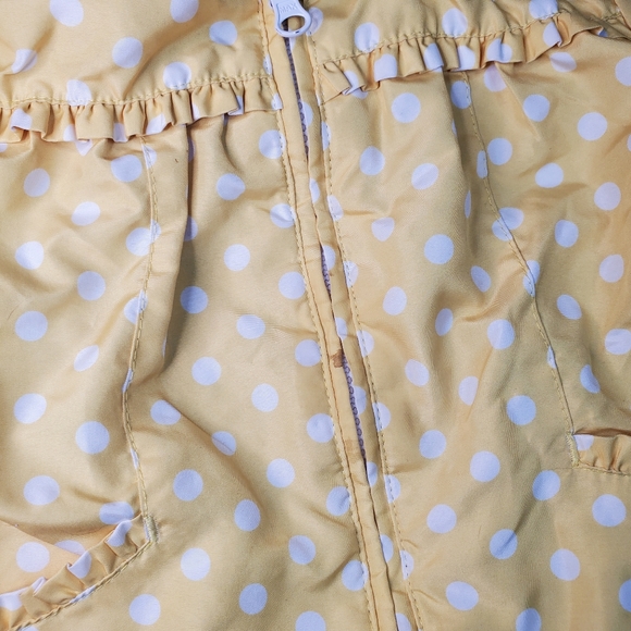 London Fog Ruffle Jacket Yellow with White Dots - Picture 2 of 10